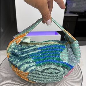 Beaded Mint Multi-Color Women’s Handbag